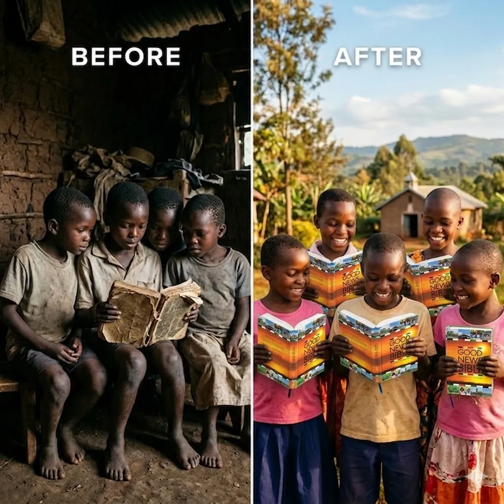 Comparison of children sharing a Bible